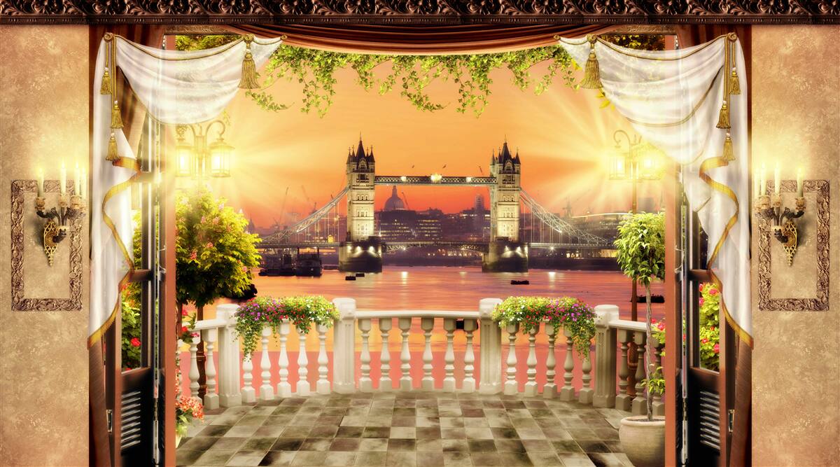 Fototapeta wieczorny widok z balkonu London Bridge