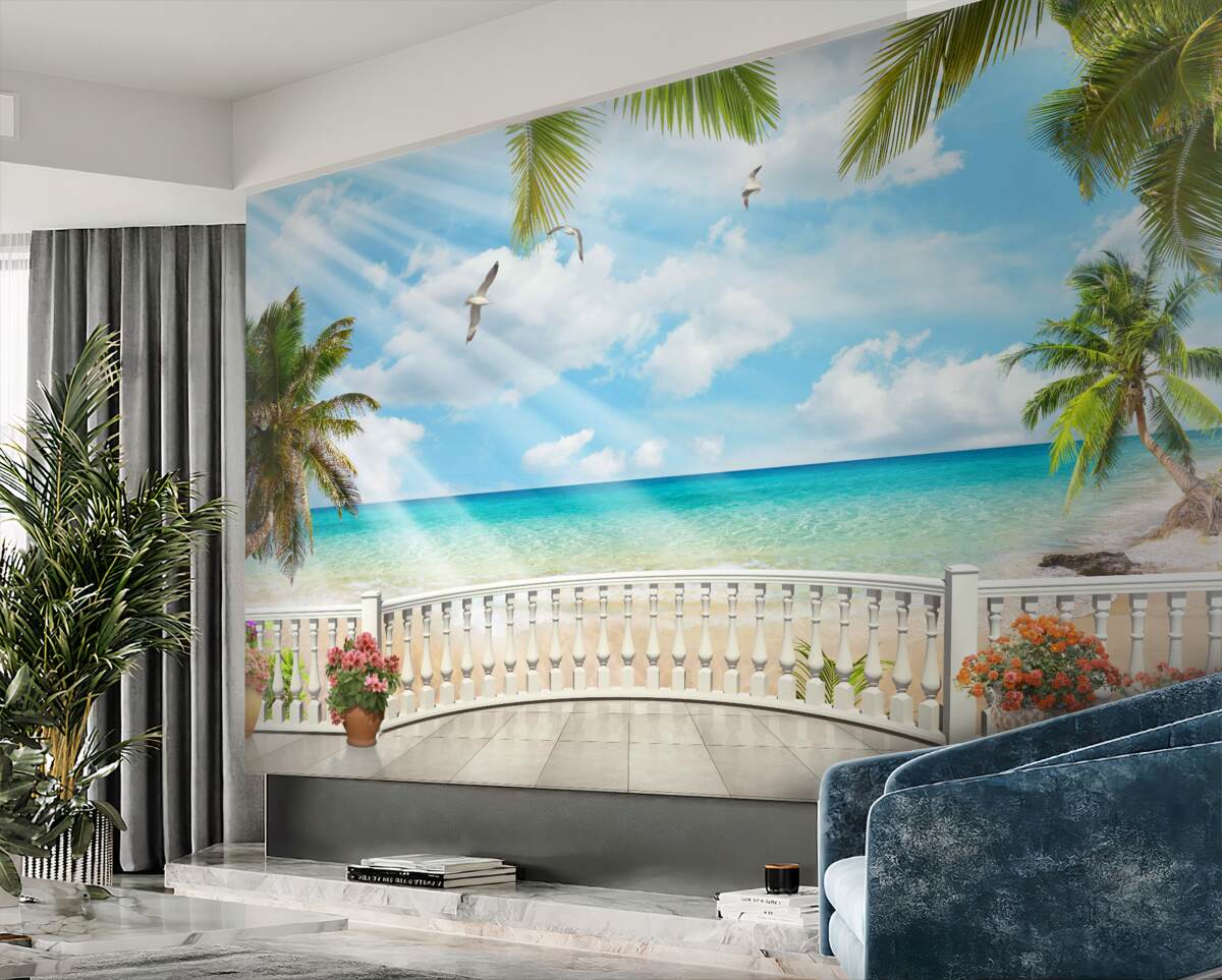 Fototapeta balkon nad oceanem