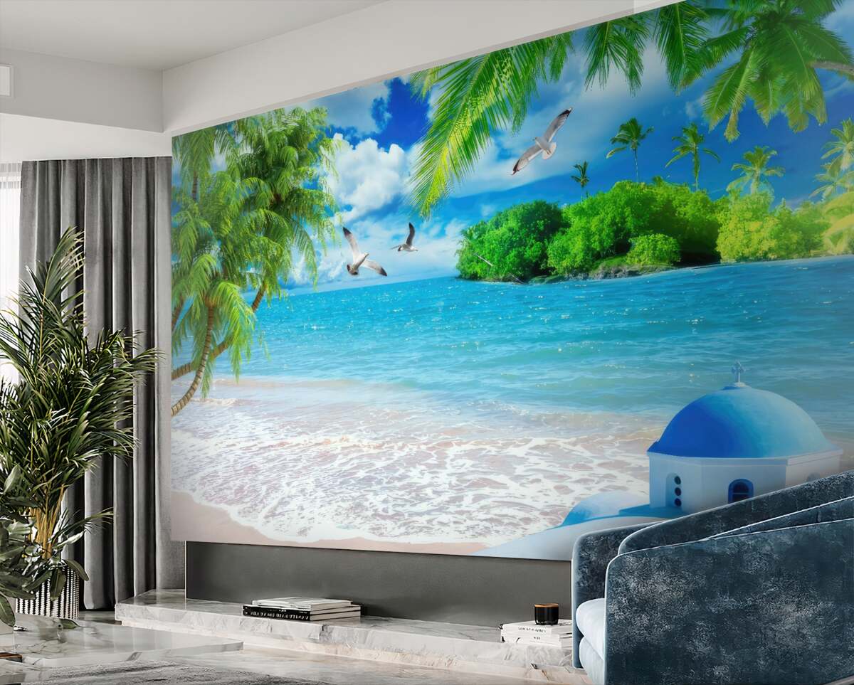 Fototapeta kościół na plaży