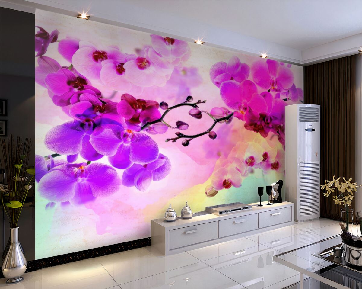 Fototapeta jasne, kolorowe orchidee