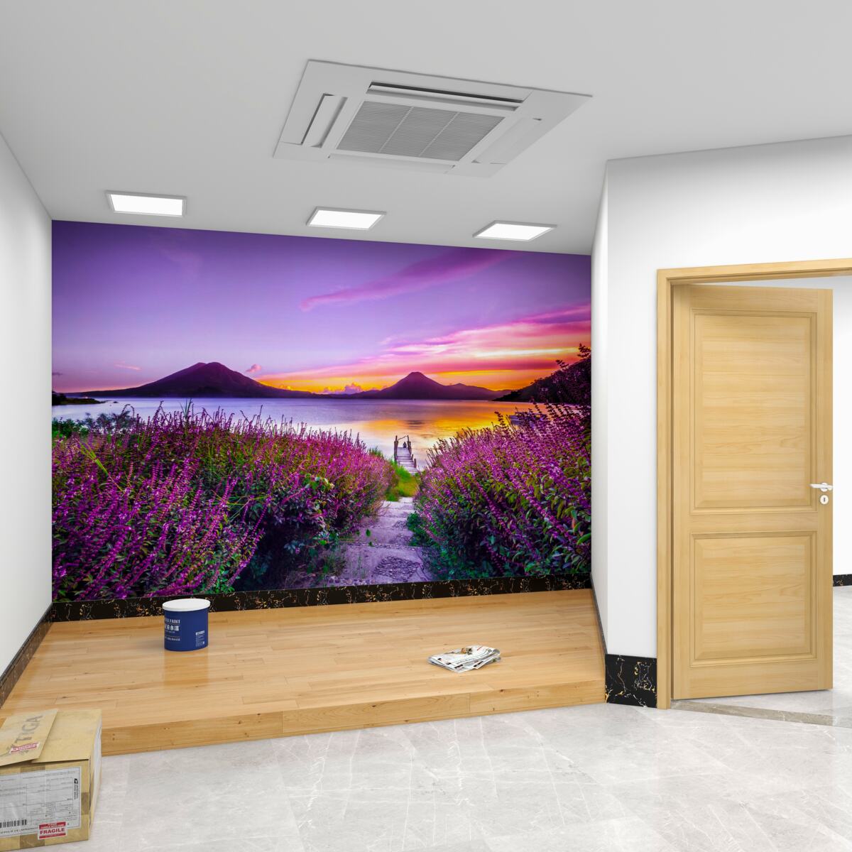 Fototapeta ścieżka krzewów lawendy