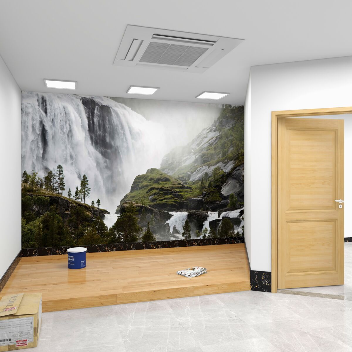 Fototapeta ogromny spadający wodospad