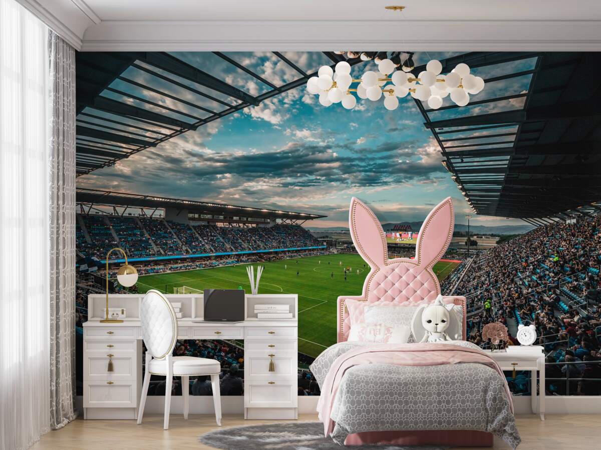 Fototapeta Gram na stadionie piłkarskim