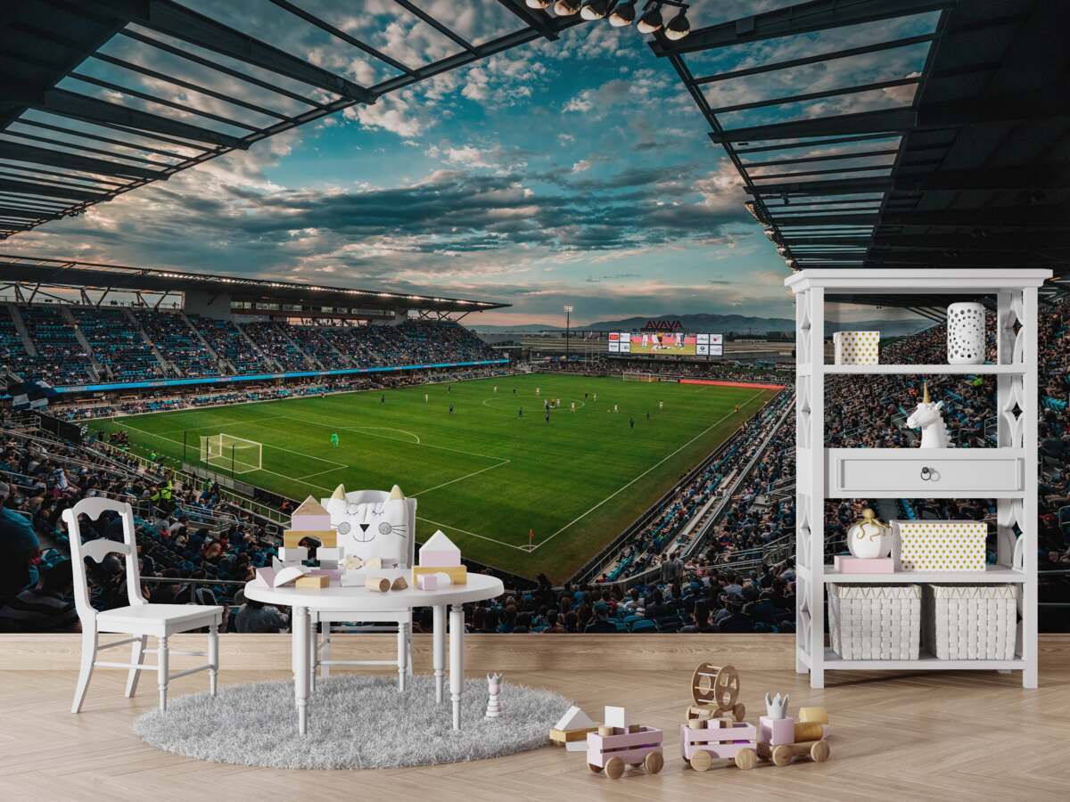 Fototapeta Gram na stadionie piłkarskim