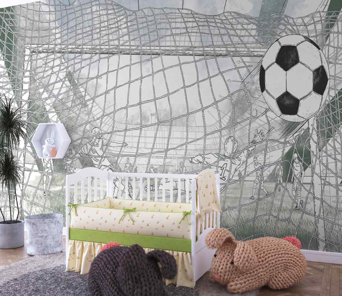 Fototapeta Sylwetki graczy na boisku piłkarskim
