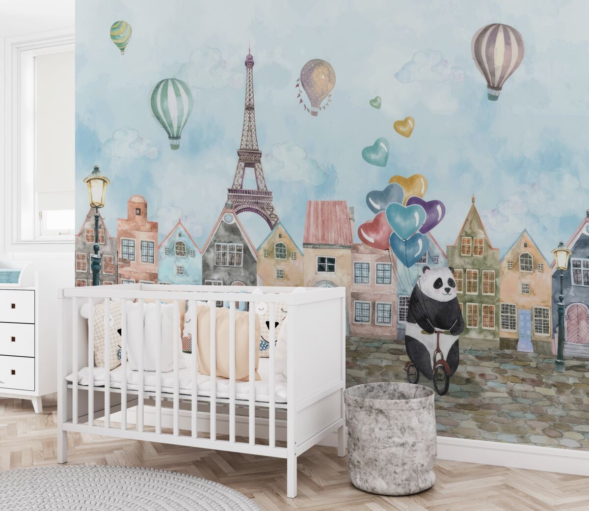 Fototapeta Panda na rowerze w Paryżu