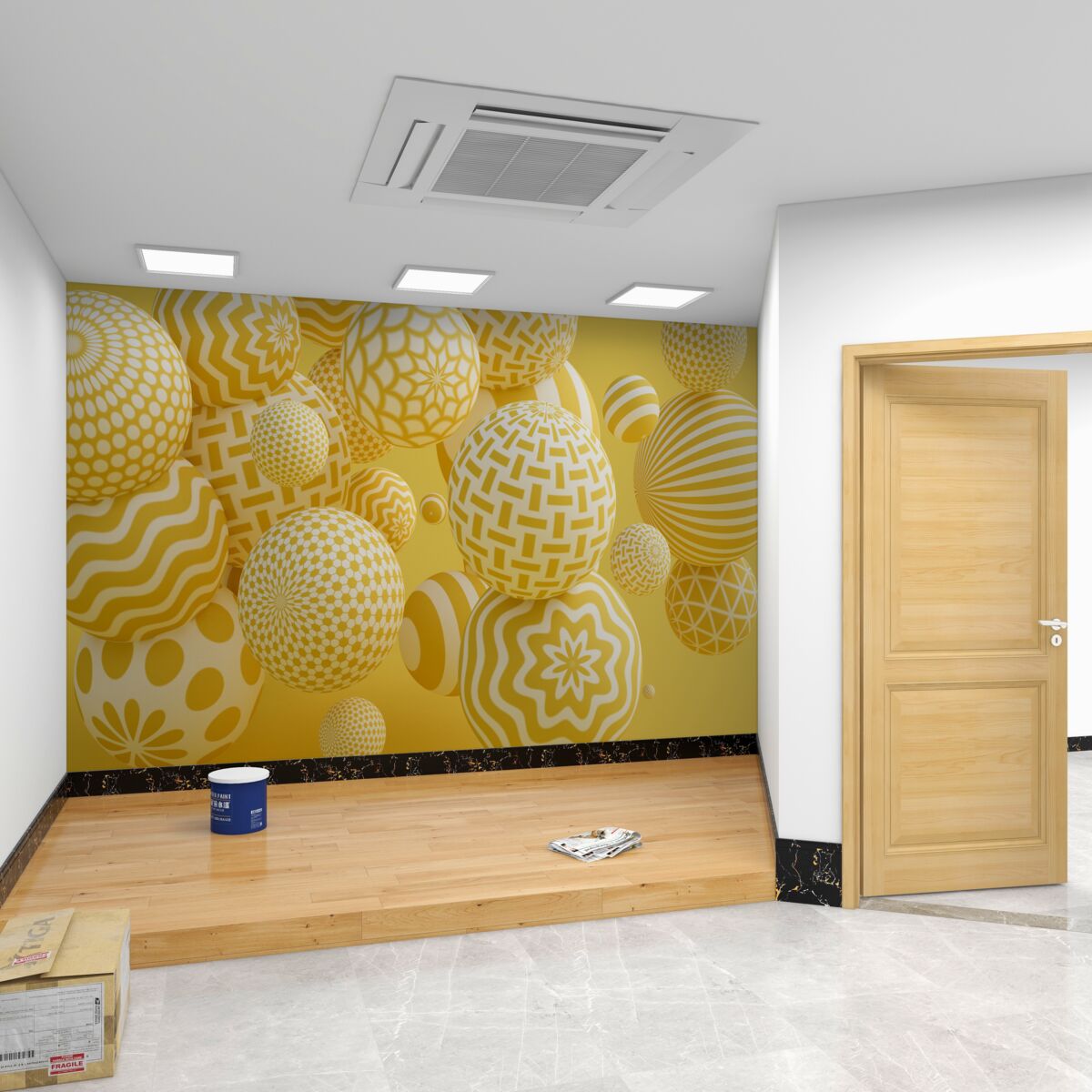 Fototapeta żółte balony z liniami