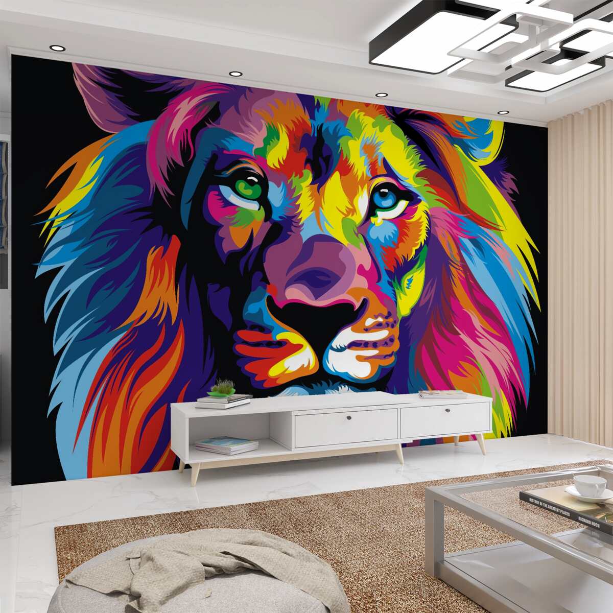 Fototapeta Portret lwa w stylu pop-art
