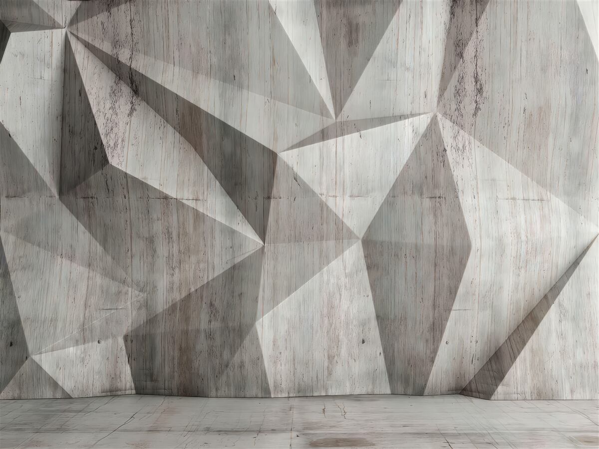 Fototapeta Ściana o wolumetrycznych kształtach geometrycznych