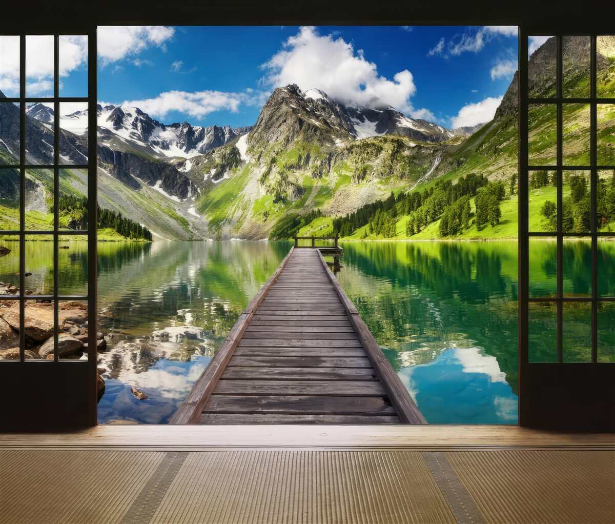 Fototapeta Widok na góry z okna