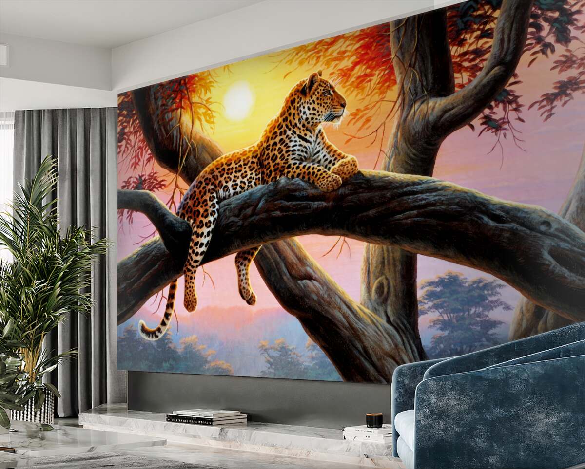 Fototapeta Gepard leży na drzewie