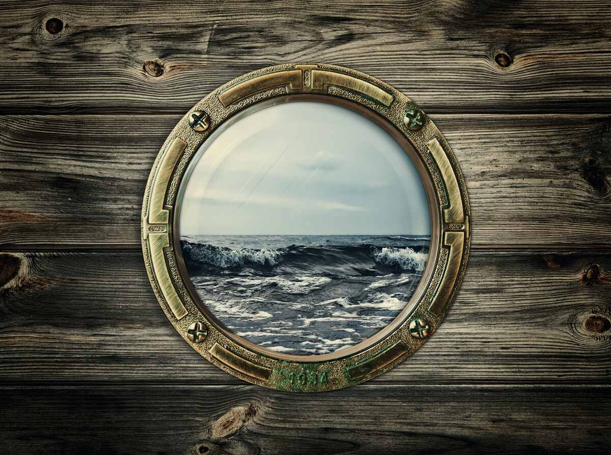 Fototapeta widok na ocean z okna kabiny