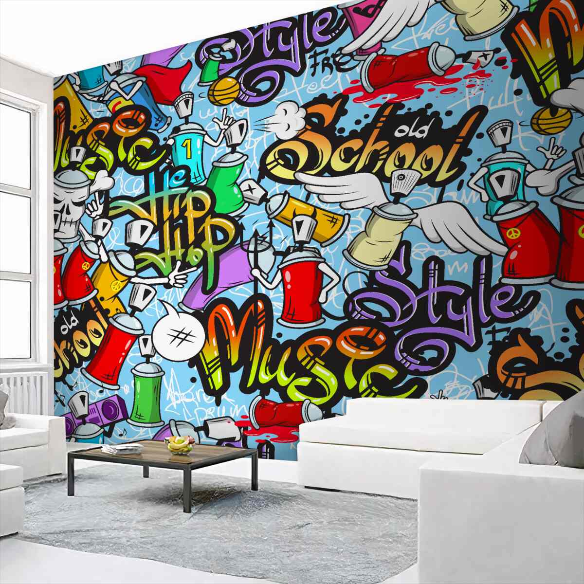 Fototapeta wielokolorowe wszelkiego rodzaju graffiti
