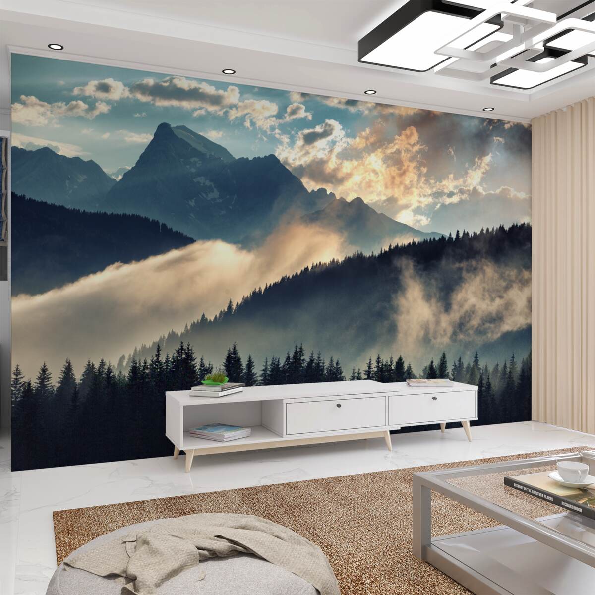 Fototapeta świt wśród wielkich gór