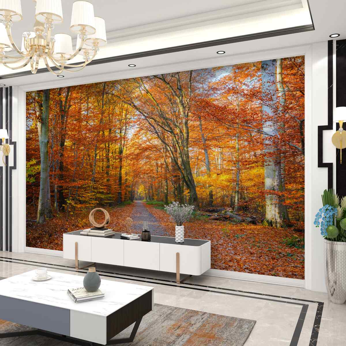 Fototapeta powalone jesienne drzewa