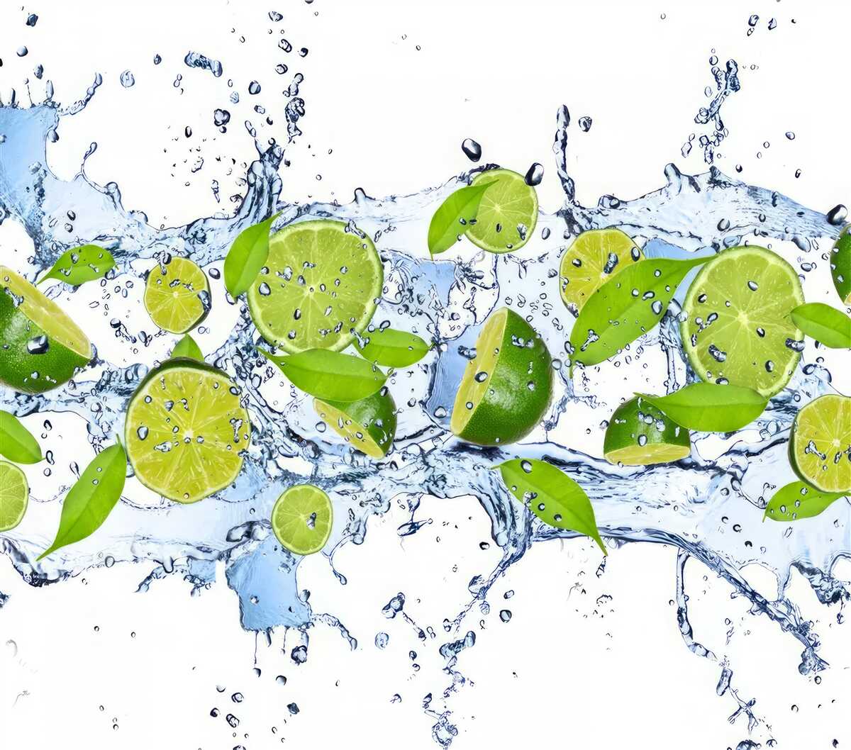 Fototapeta Pokrój limonki w wodzie