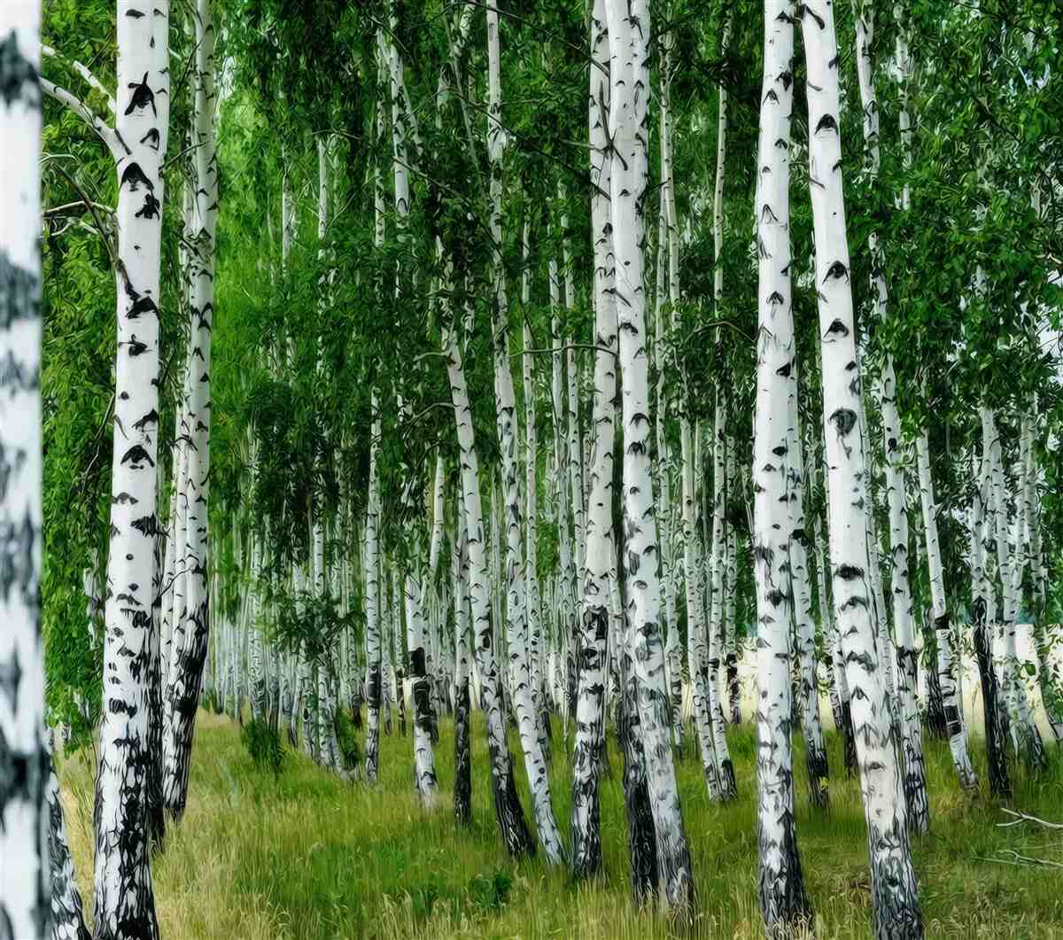 Fototapeta Brzozowy las