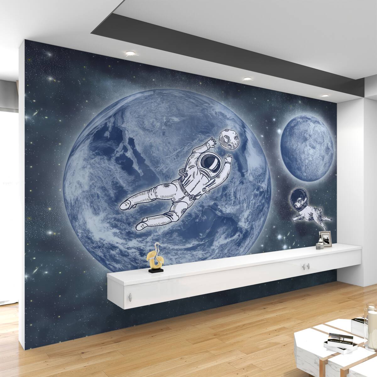 Fototapeta Astronauta z psem w kosmosie