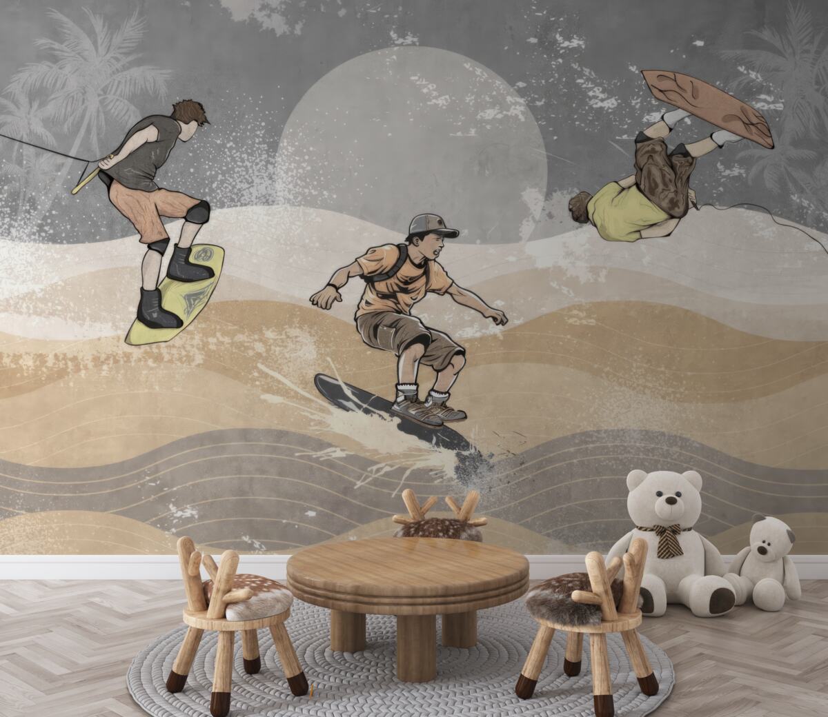 Fototapeta Snowboardziści dobrze się bawią