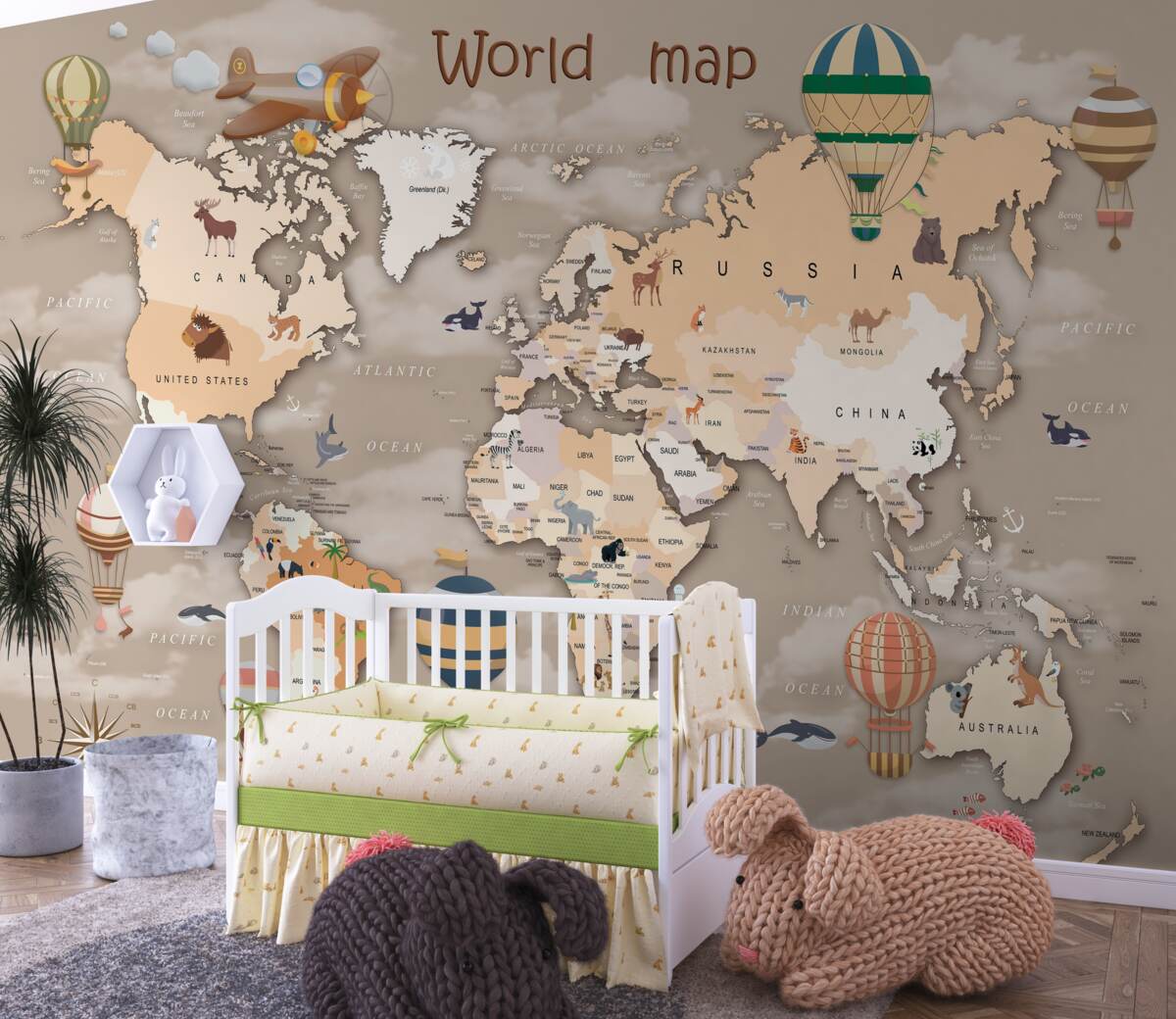 Fototapeta Mapa świata z kontynentami