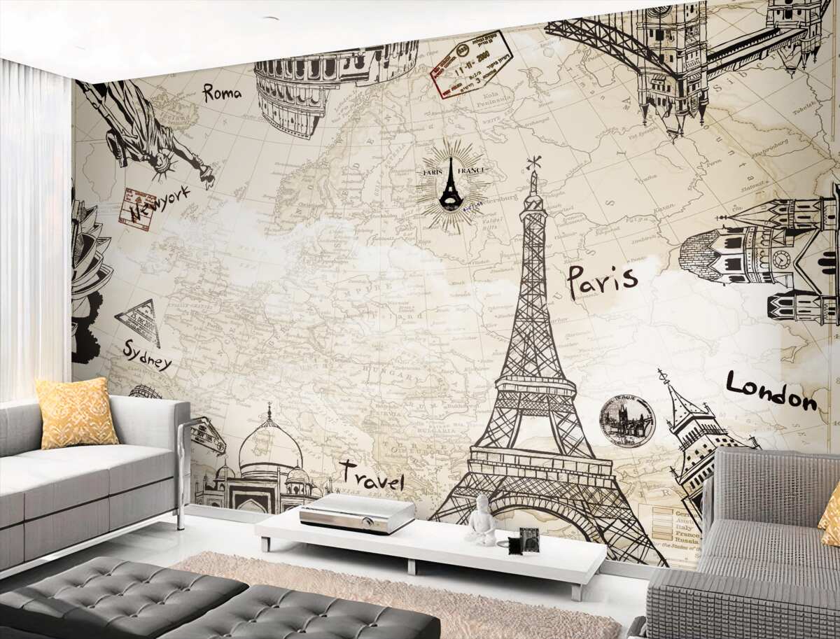 Fototapeta Architektura Europy na mapie