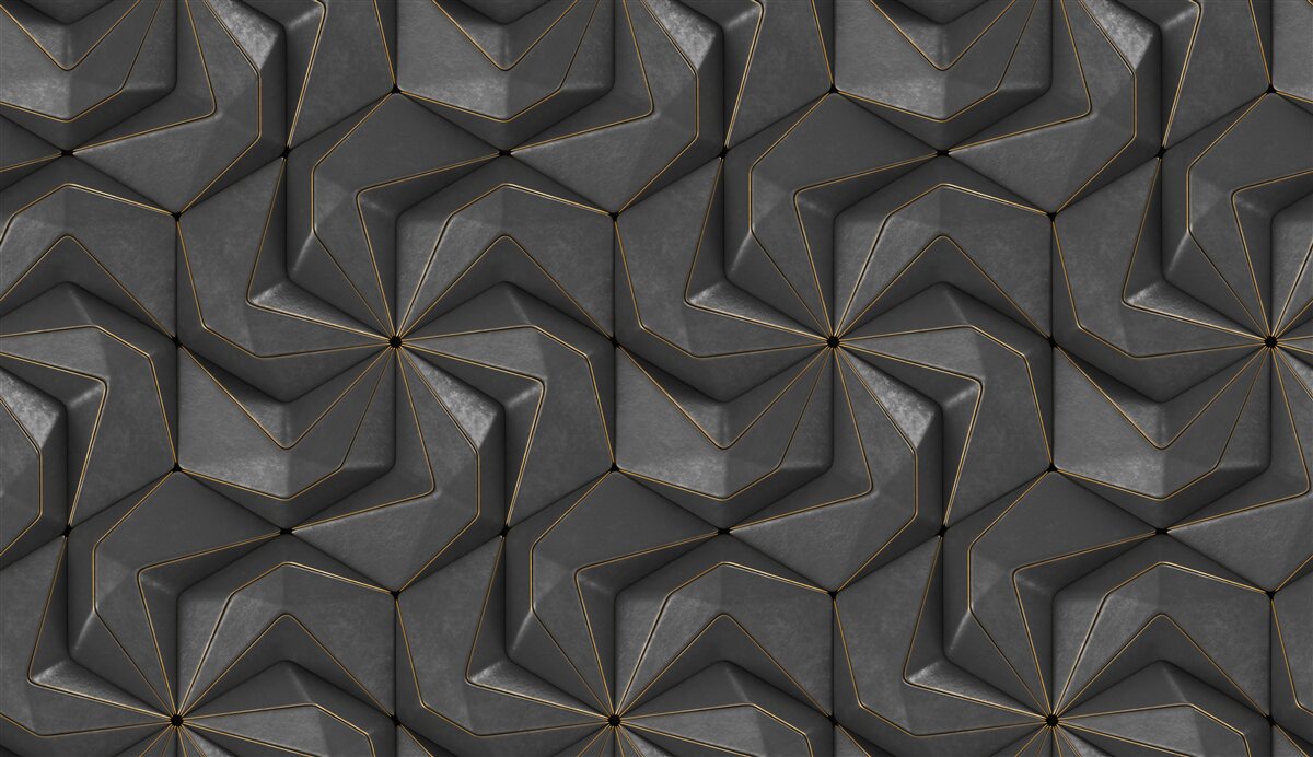 Fototapeta Czarne tło z geometrycznymi kształtami