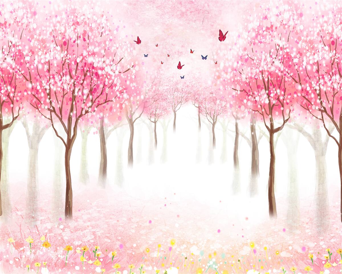 Fototapeta Aleja Sakura w akwareli