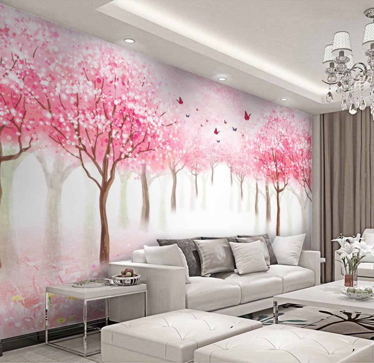 Fototapeta Aleja Sakura w akwareli