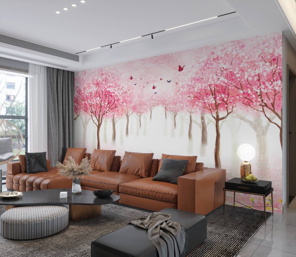 Fototapeta Aleja Sakura w akwareli