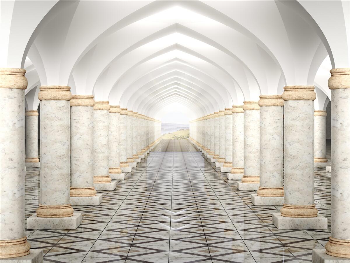 Fototapeta Niekończący się tunel z kolumnami