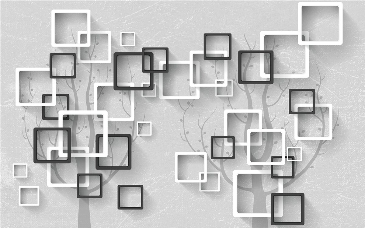 Fototapeta Abstrakcja czarno-białych kwadratów