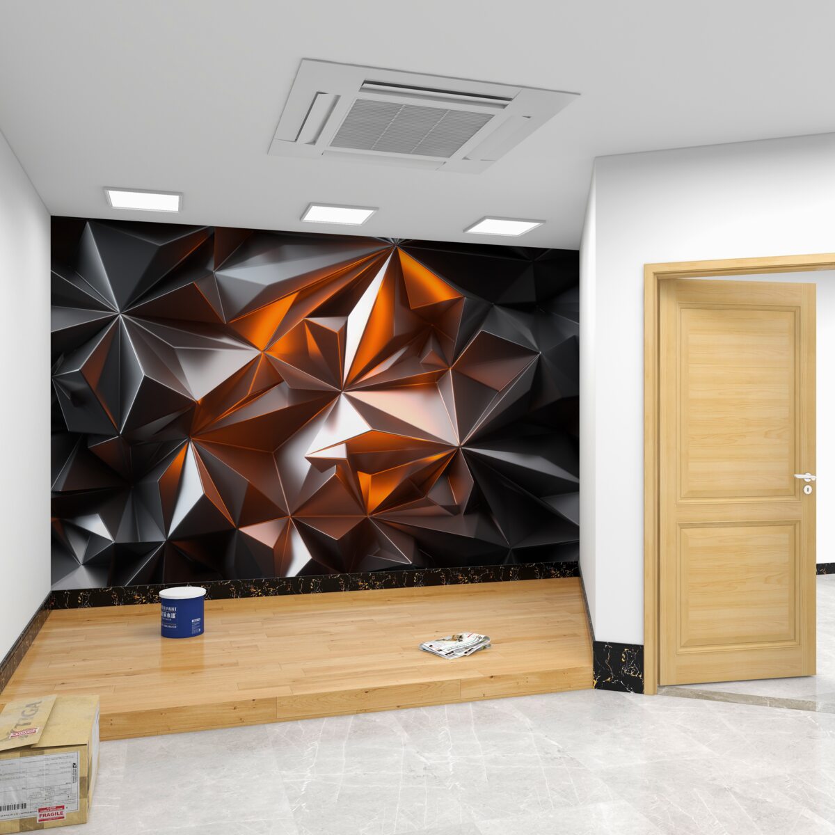 Fototapeta Yantral na czarnym tle geometrii