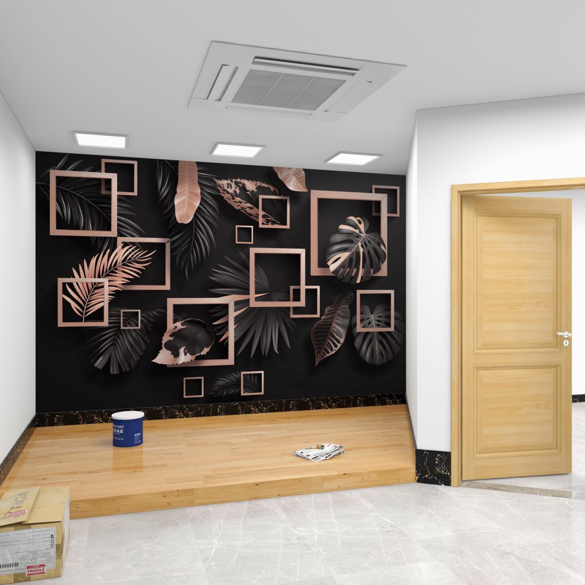 Fototapeta Czarno-złota abstrakcja tropików