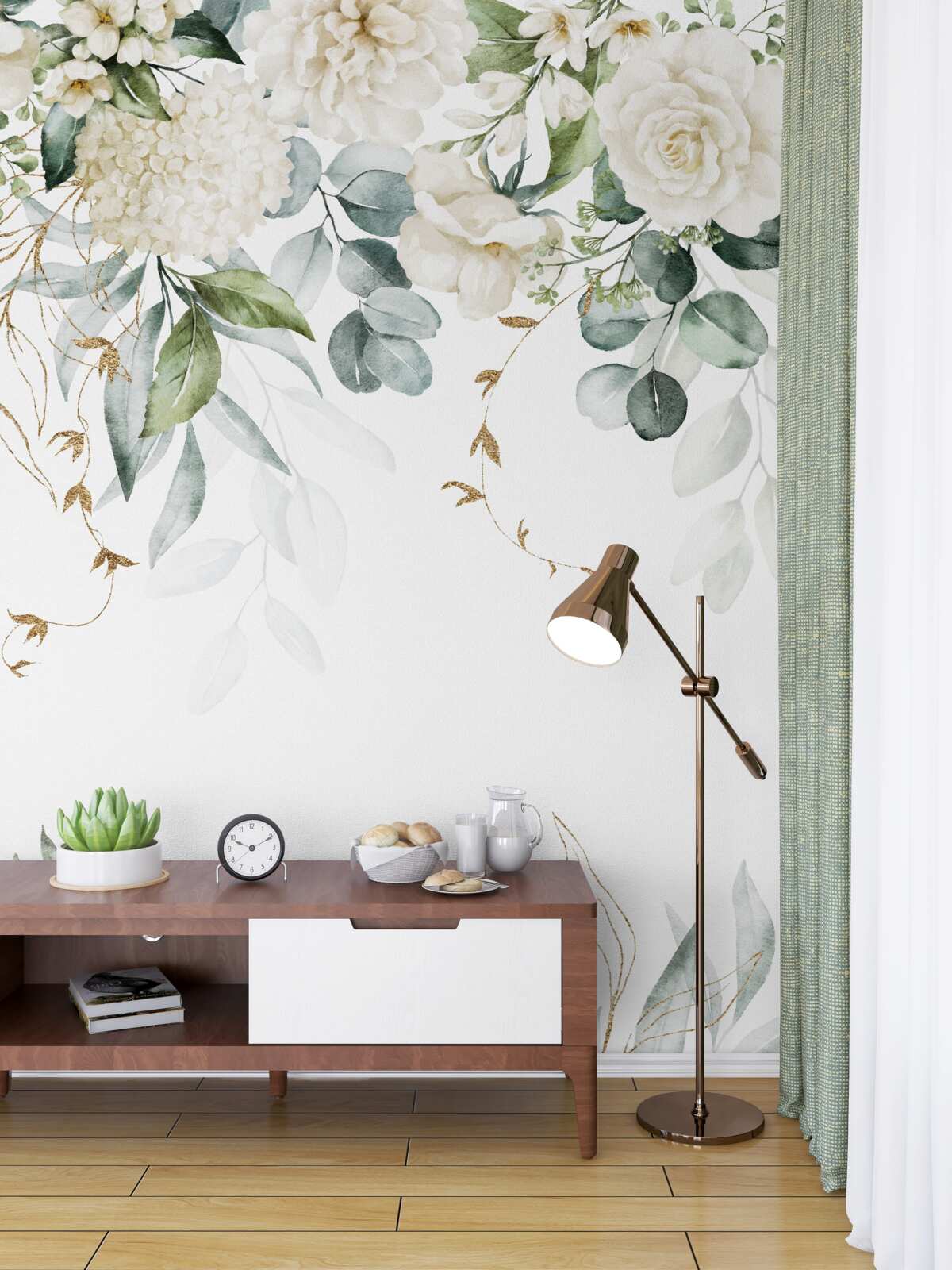 Fototapeta Białe róże i jasny liliowy