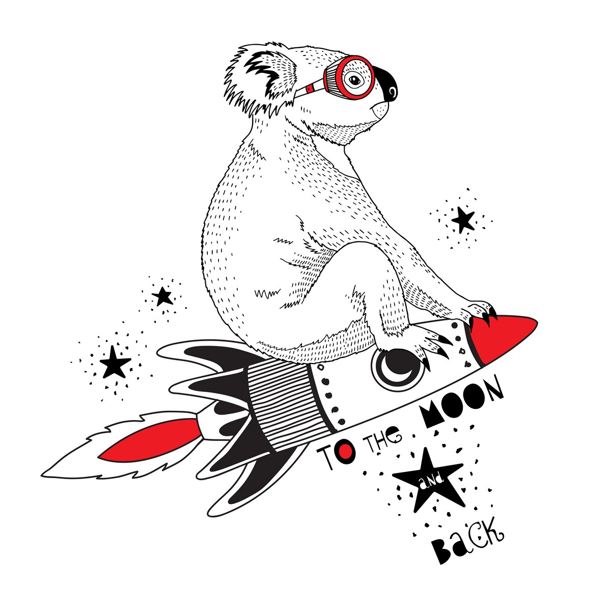 Fototapeta Koala na rakiecie