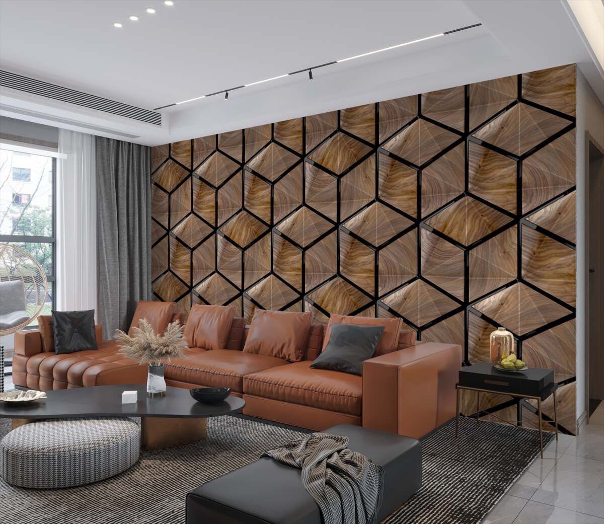 Fototapeta Geometria na desce parkietowej