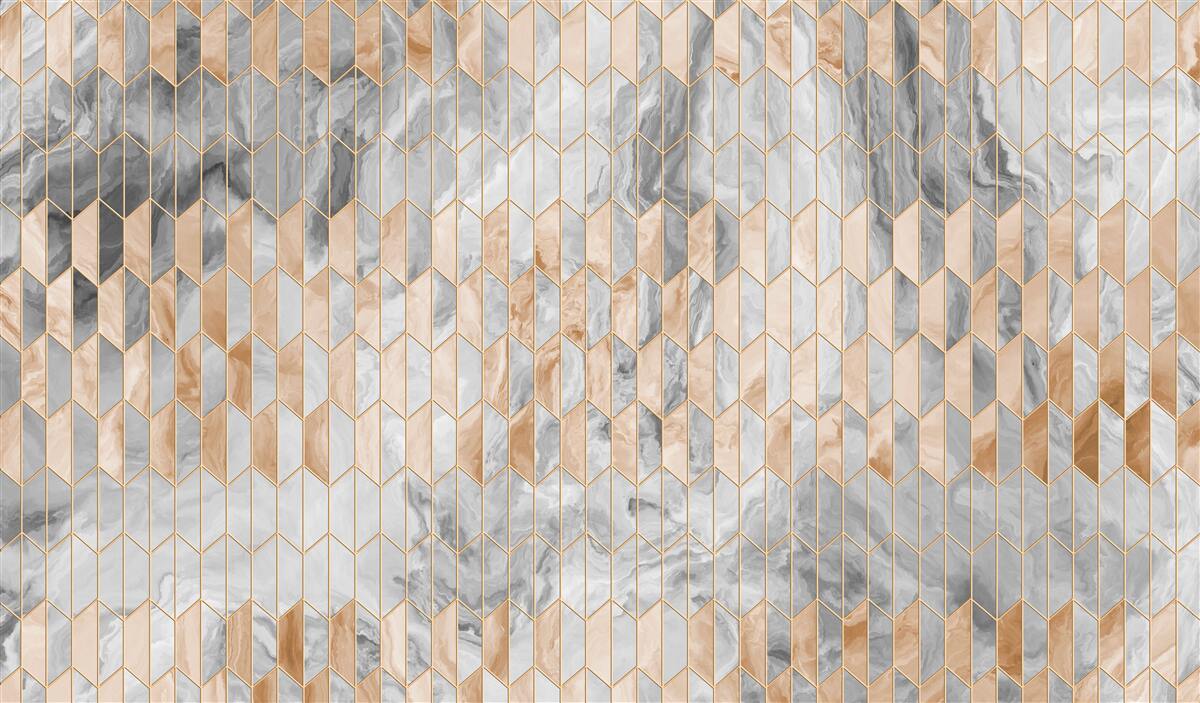 Fototapeta Geometria szaro-złota na marmurze