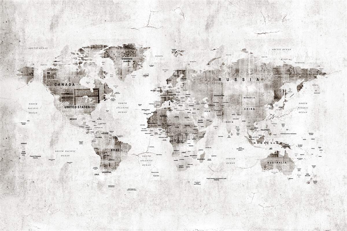 Fototapeta Mapa świata z nazwami krajów
