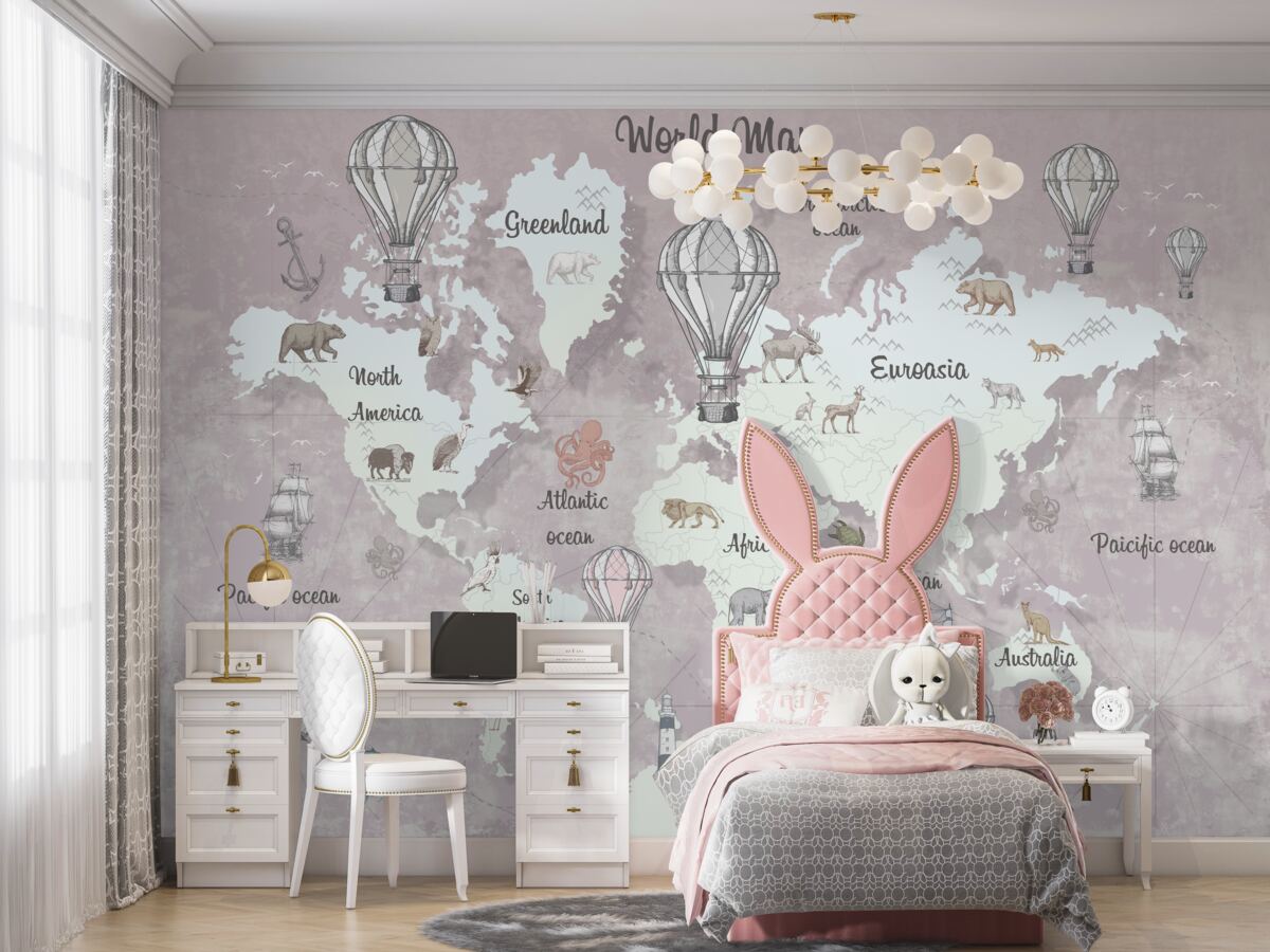Fototapeta Mapa świata z nazwami