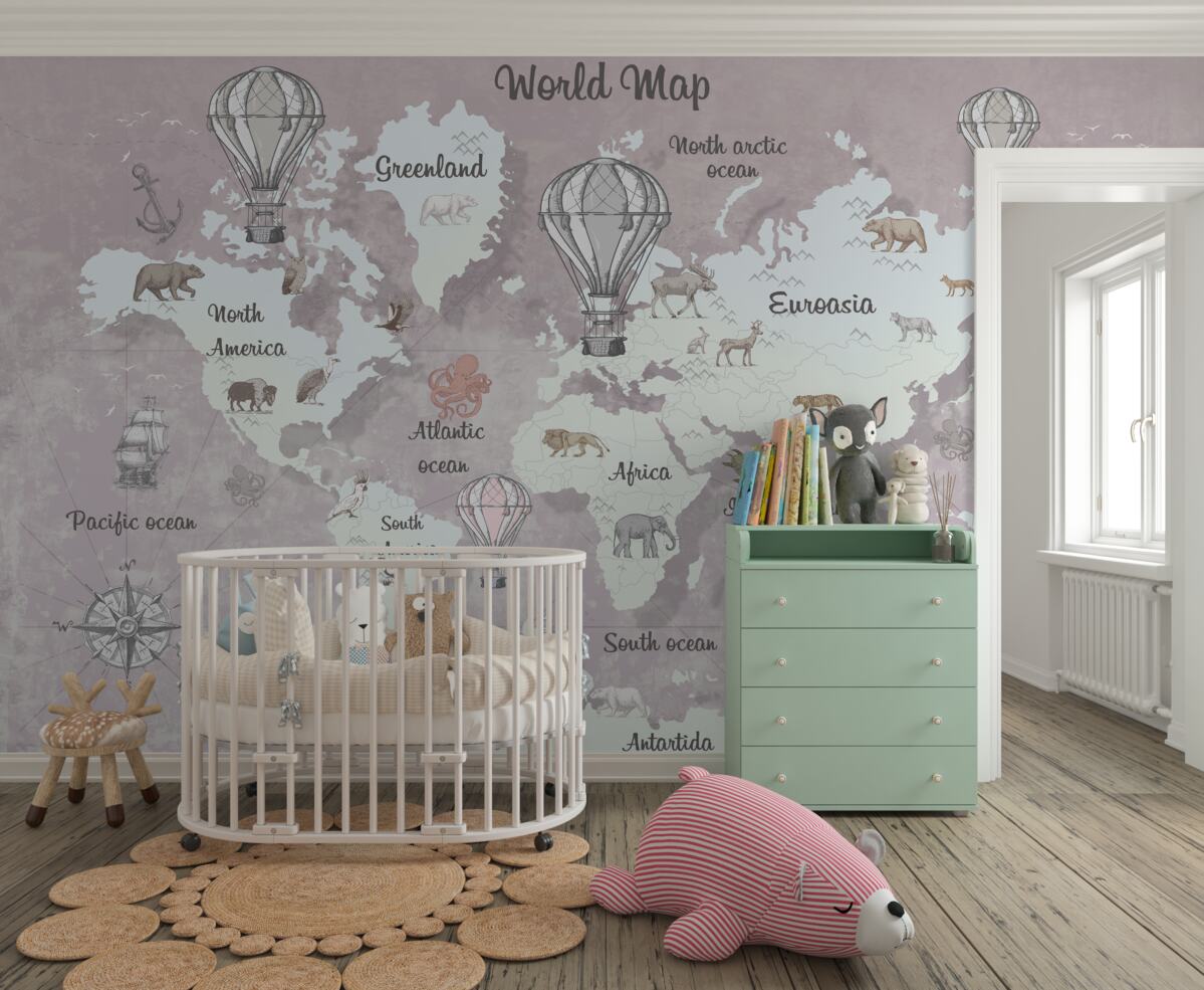 Fototapeta Mapa świata z nazwami