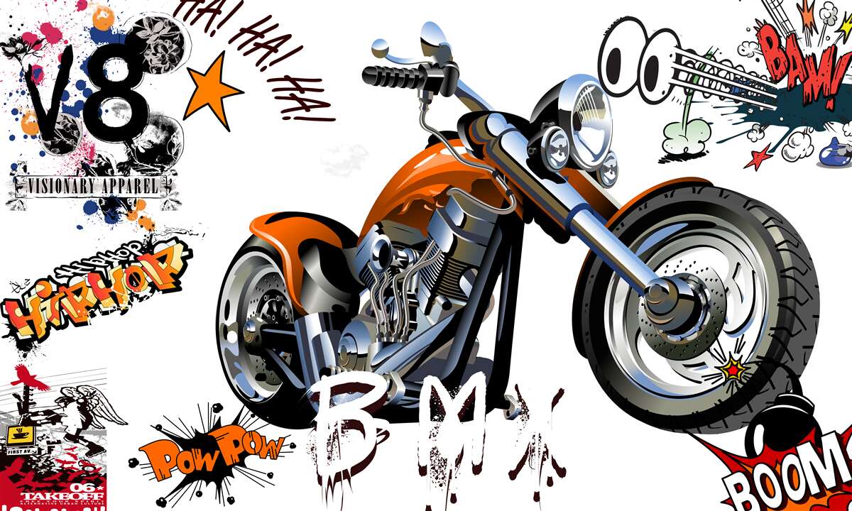 Fototapeta Motocykl z napisami