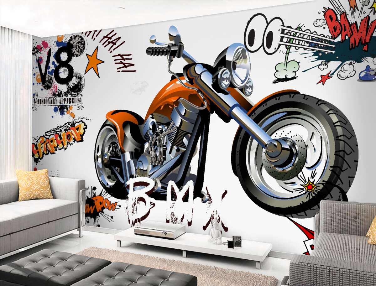 Fototapeta Motocykl z napisami