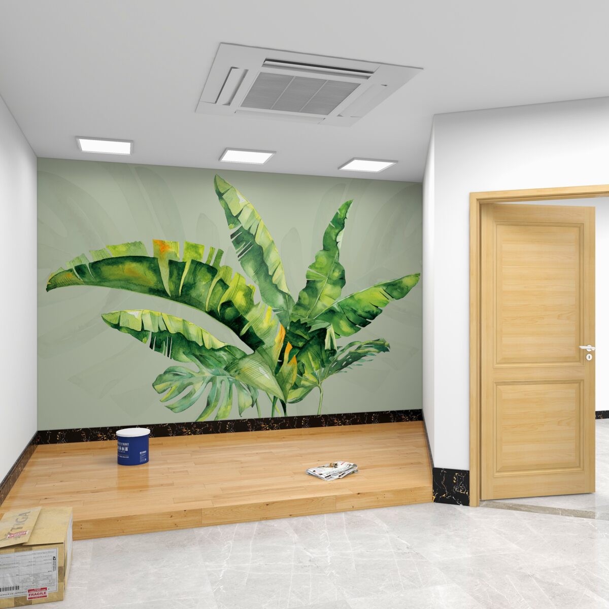 Fototapeta Zielona paproć i monstera