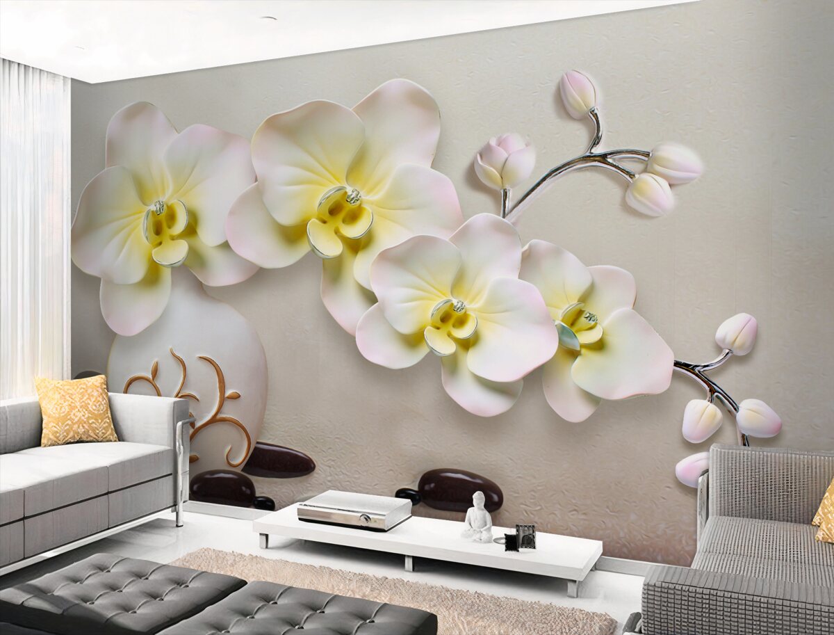 Fototapeta Kwiaty orchidei z dekoracjami