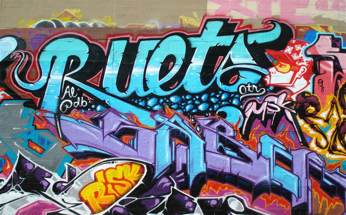 Fototapeta Jasna ściana graffiti