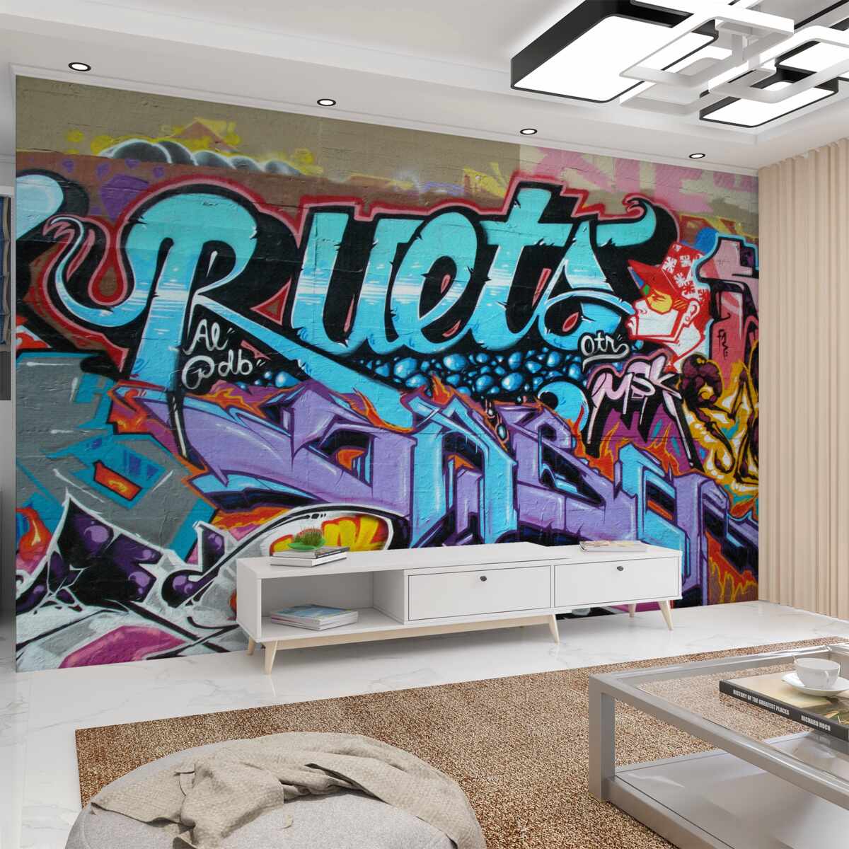 Fototapeta Jasna ściana graffiti