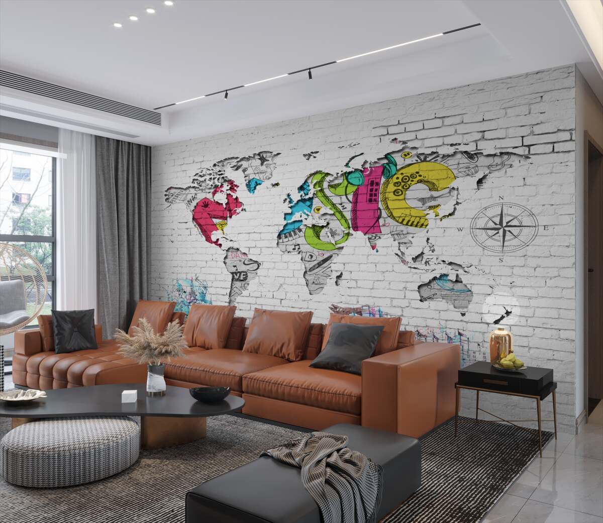Fototapeta Mapa świata graffiti