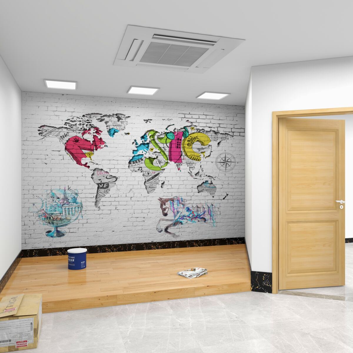 Fototapeta Mapa świata graffiti