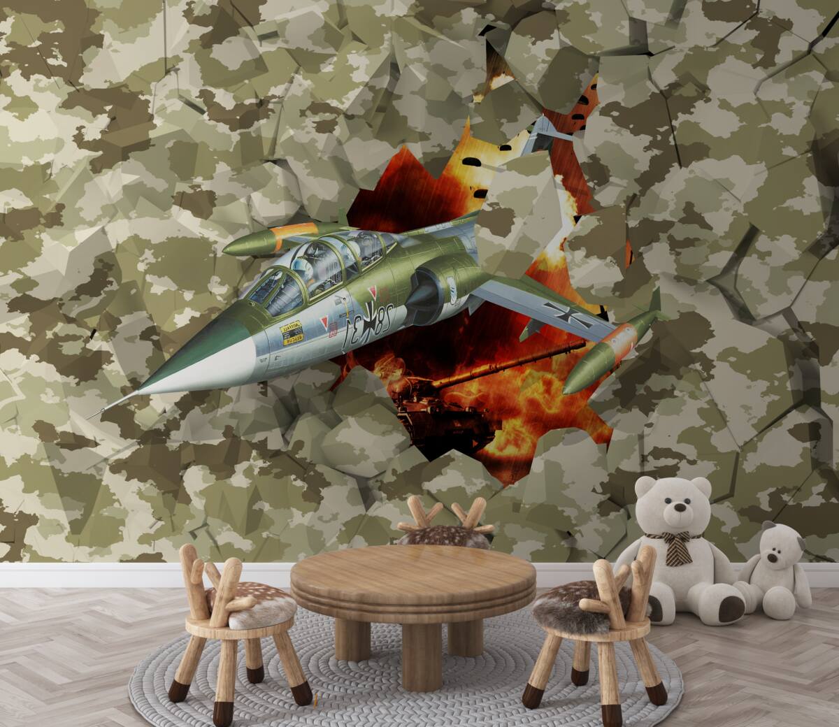 Fototapeta Wojownik rozbija ścianę