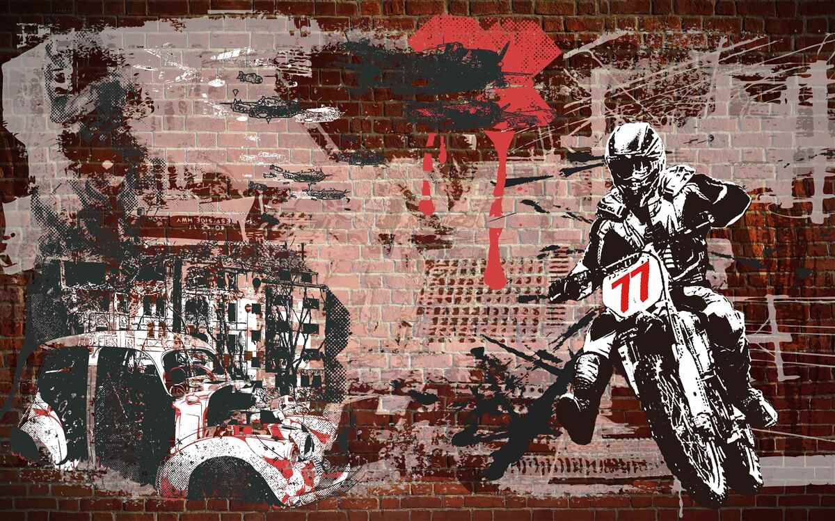 Fototapeta Motocyklista na rowerze